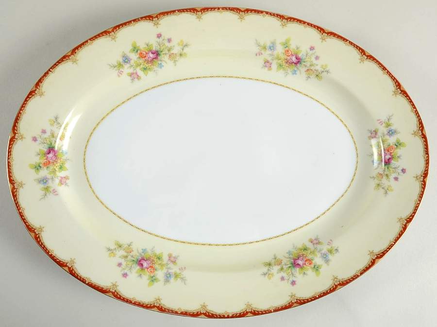 REA1 16" Oval Serving Platter by Reading (Japan)-1