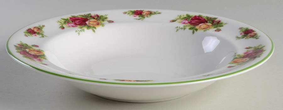 Old Country Roses Cream (Green Trim) 11" Pasta Serving Bowl by Royal Albert-1