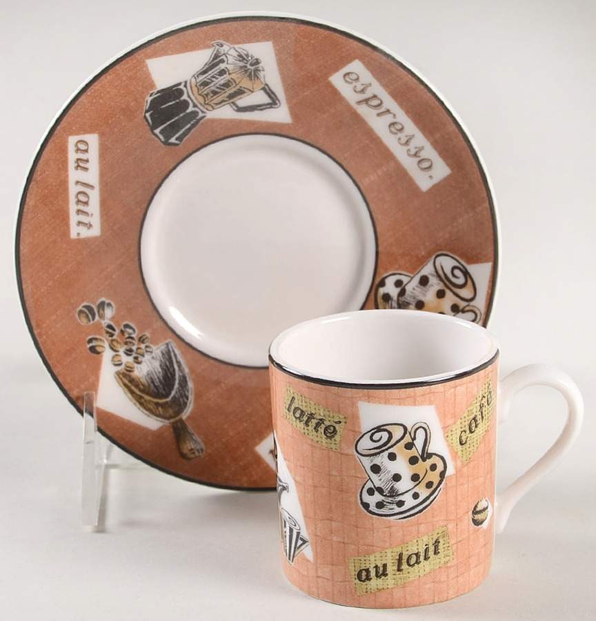 Coffee Time Flat Demitasse Cup & Saucer Set by Royal Doulton-1