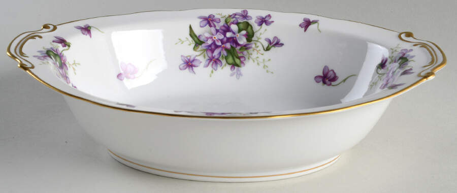 Spring Violets 11" Oval Vegetable Bowl by Rossetti-1