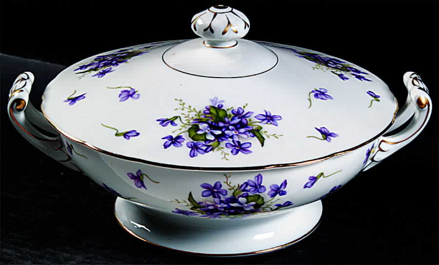 Spring Violets Round Covered Vegetable by Rossetti-1