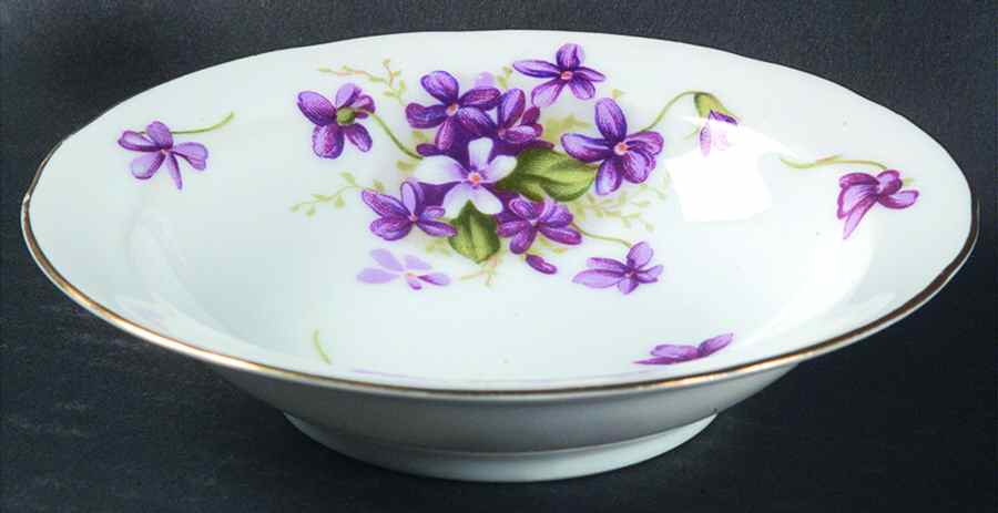 Spring Violets Rim Fruit/Dessert (Sauce) Bowl by Rossetti-1