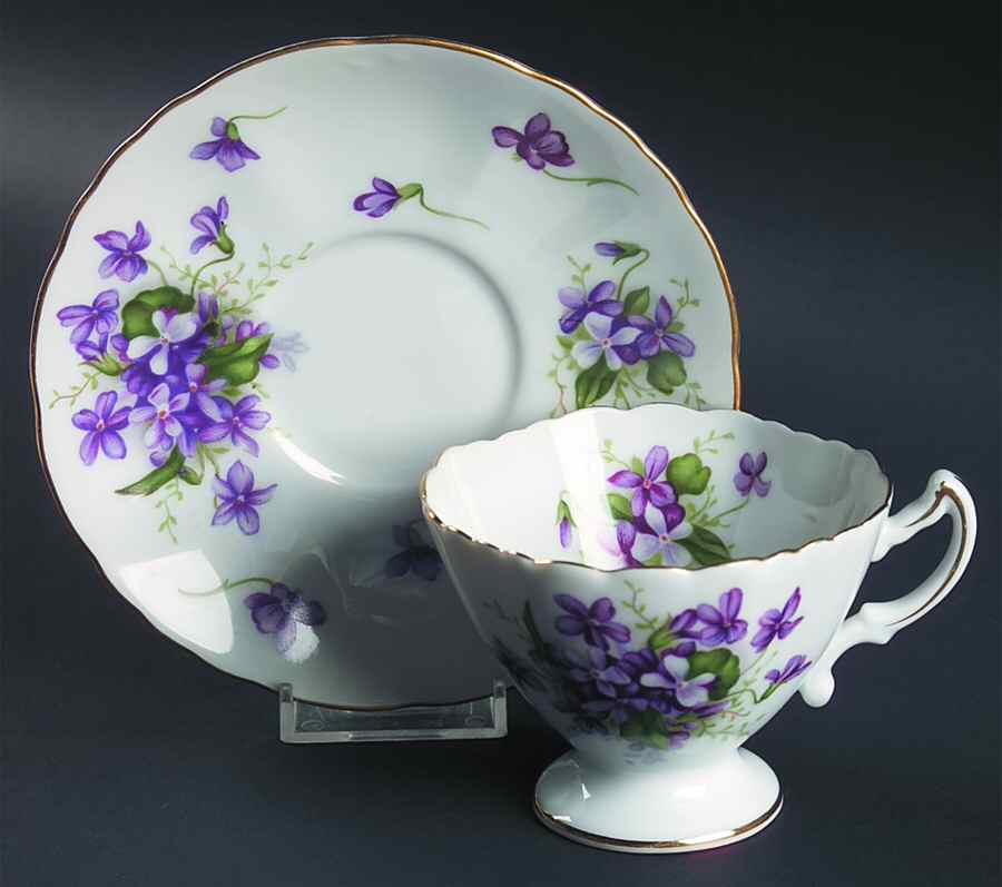 Spring Violets Footed Cup & Saucer Set by Rossetti-1