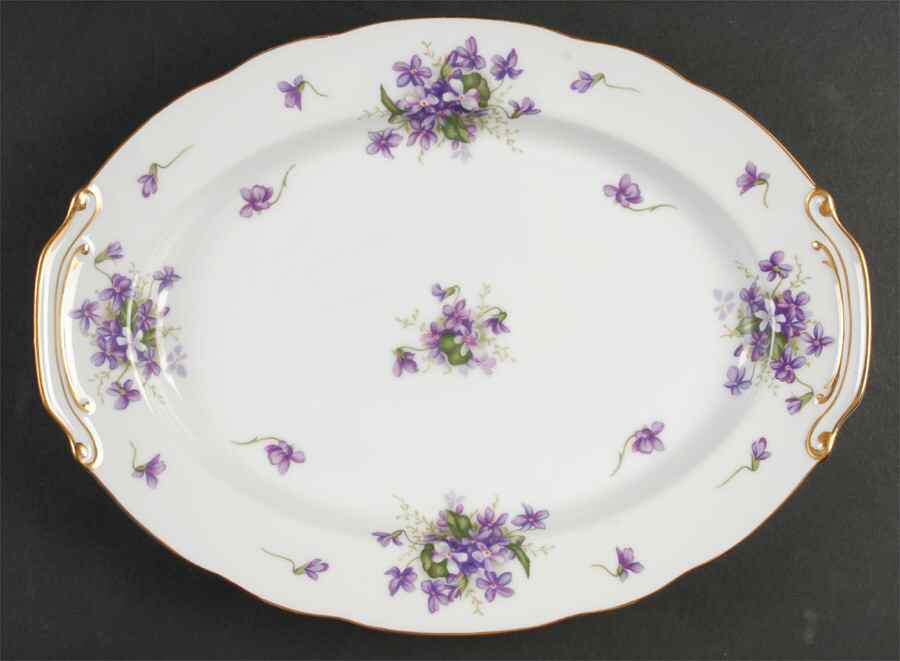 Spring Violets 14" Oval Serving Platter by Rossetti-1