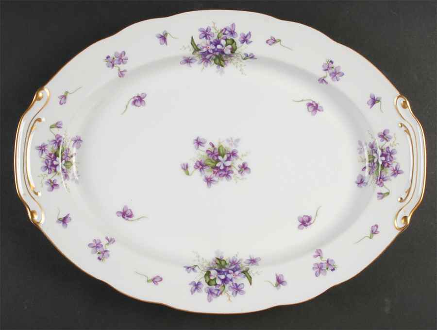 Spring Violets 16" Oval Serving Platter by Rossetti-1