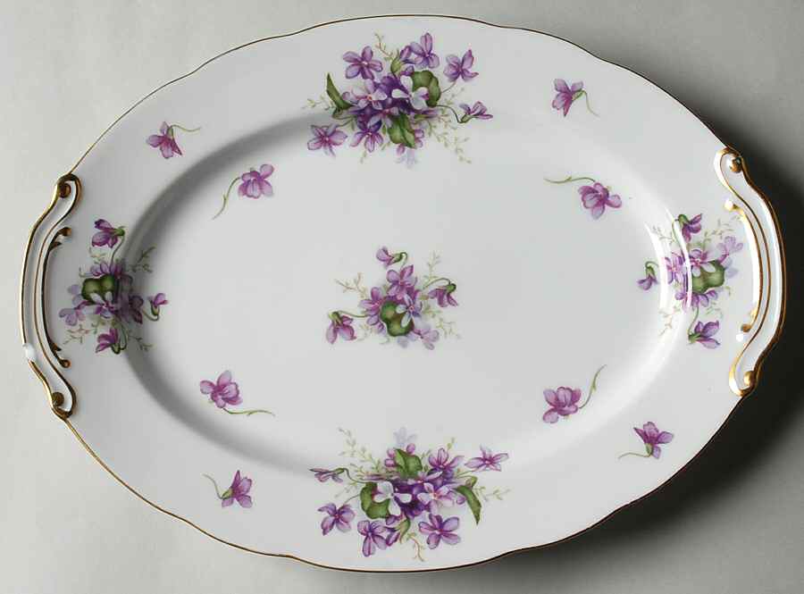 Spring Violets 12" Oval Serving Platter by Rossetti-1