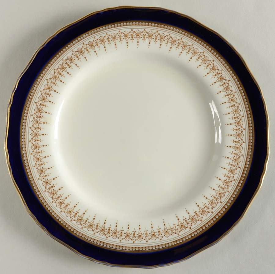 Regency Cobalt Blue (Cream Background) Luncheon Plate by Royal Worcester-1