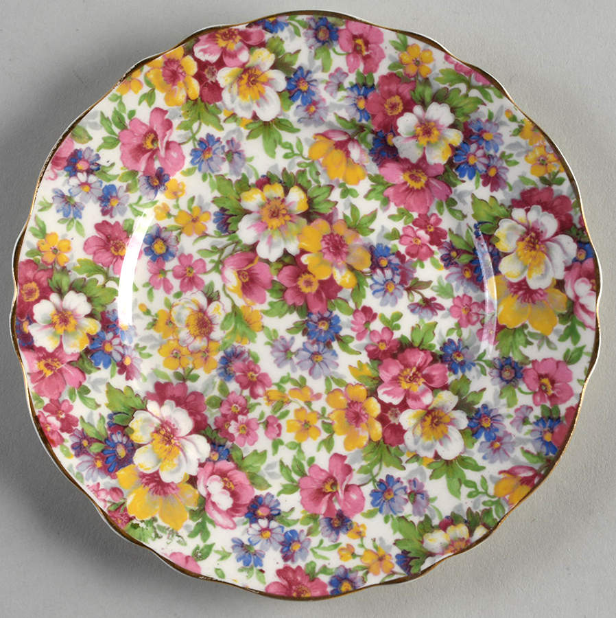 Melody Chintz Bread & Butter Plate by Royal Crown (England)-1