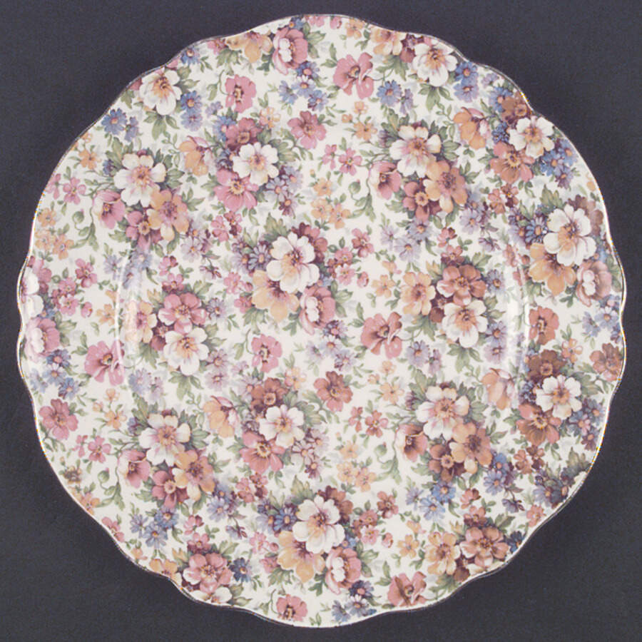 Melody Chintz Dinner Plate by Royal Crown (England)-1