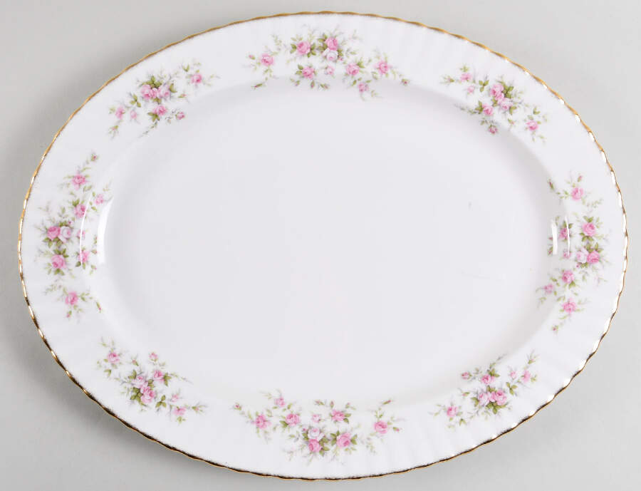 Victoriana Rose (Montrose Shape) 16" Oval Serving Platter by Royal Albert-1