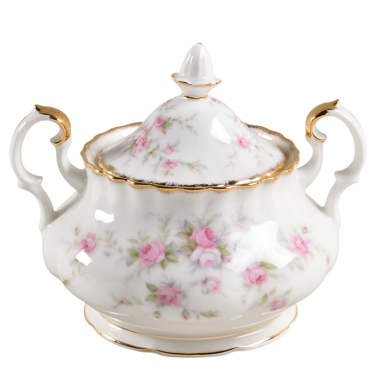 Victoriana Rose (Montrose Shape) Sugar Bowl & Lid by Royal Albert-1