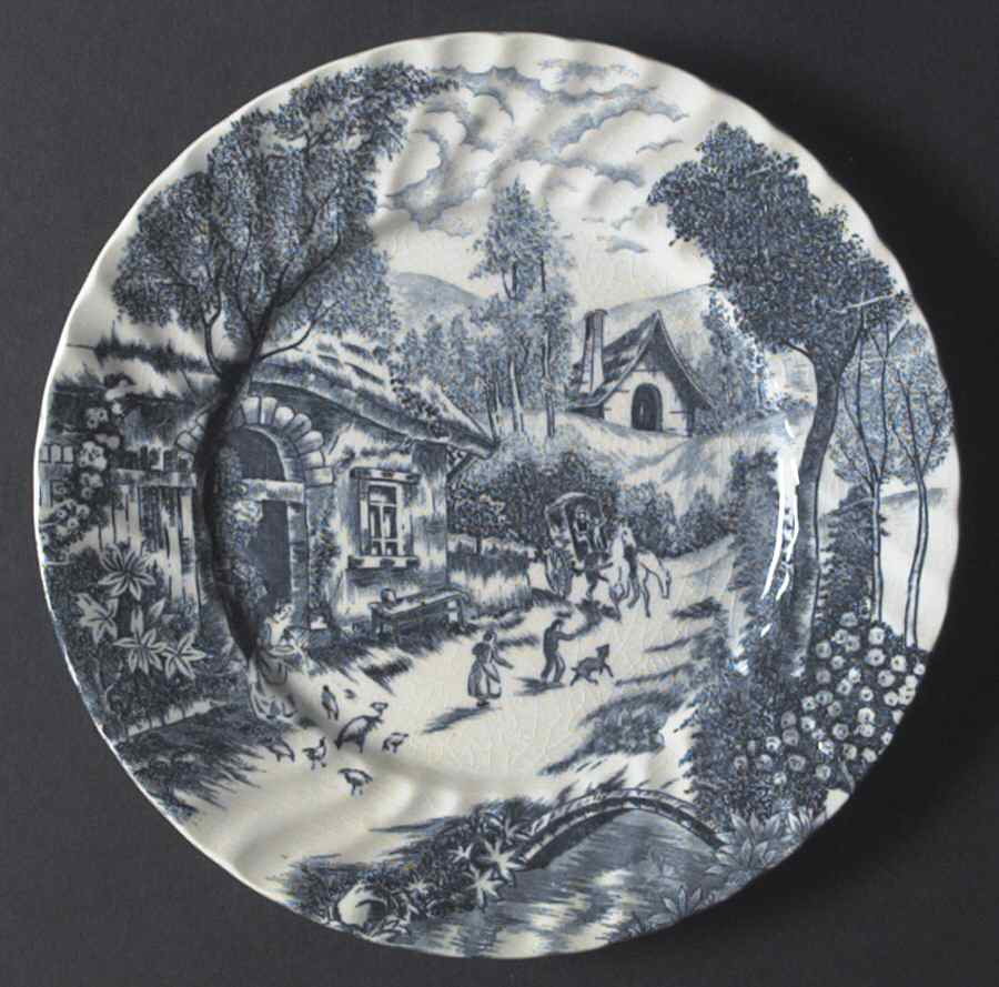 Country French Blue Luncheon Plate by Rossini-1
