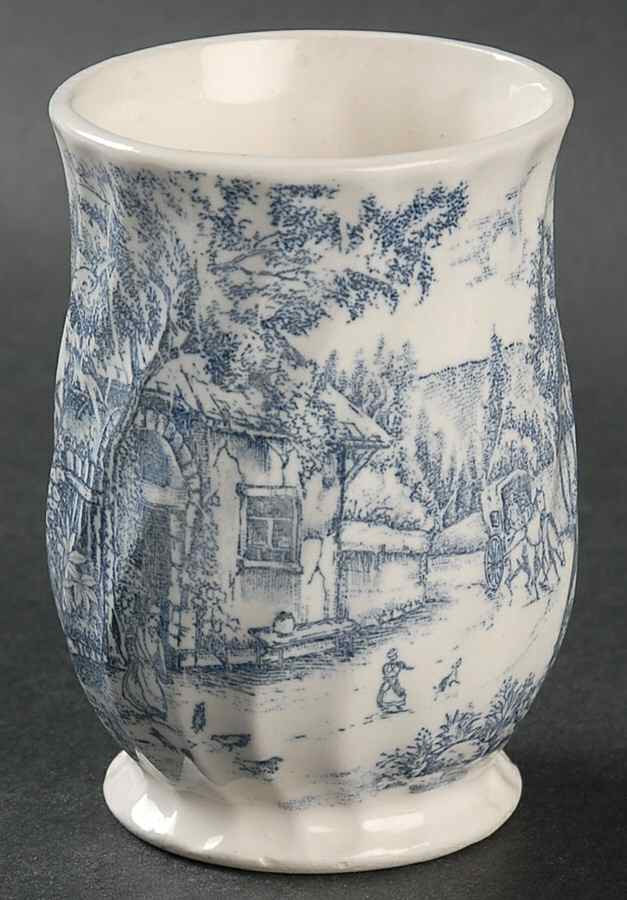 Country French Blue China Bathroom Tumbler by Rossini-1