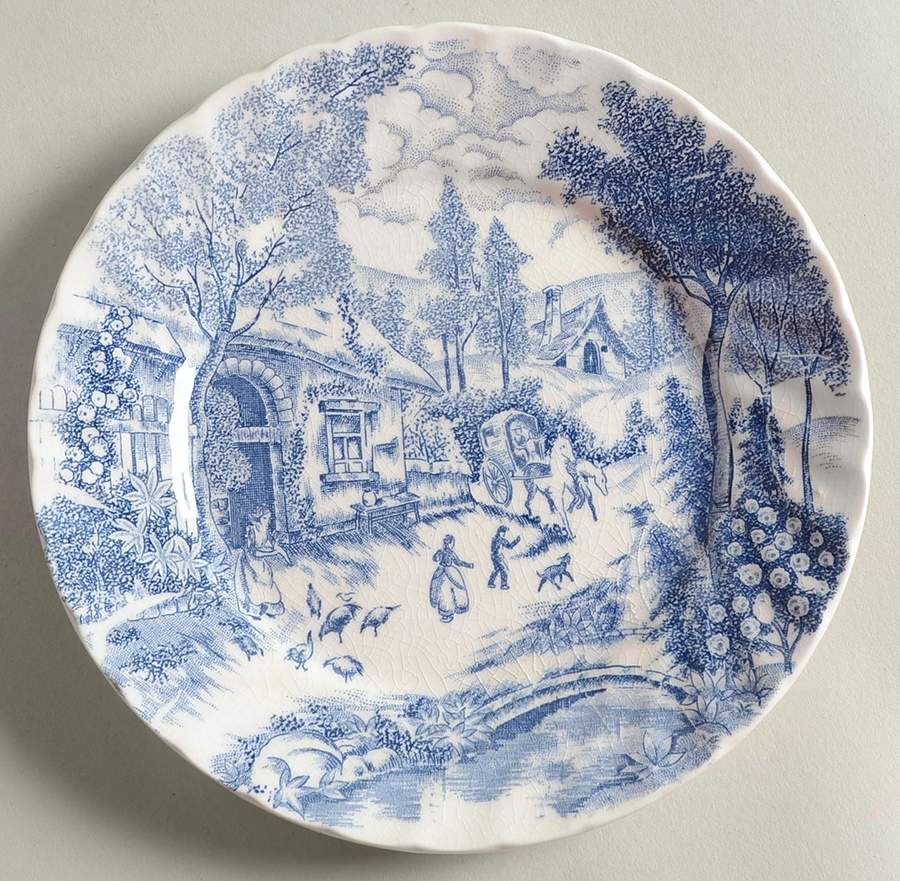 Country French Blue Bread & Butter Plate by Rossini-1