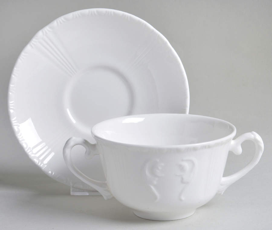 Jacobean Footed Cream Soup Bowl & Saucer Set by Royal Grafton-1
