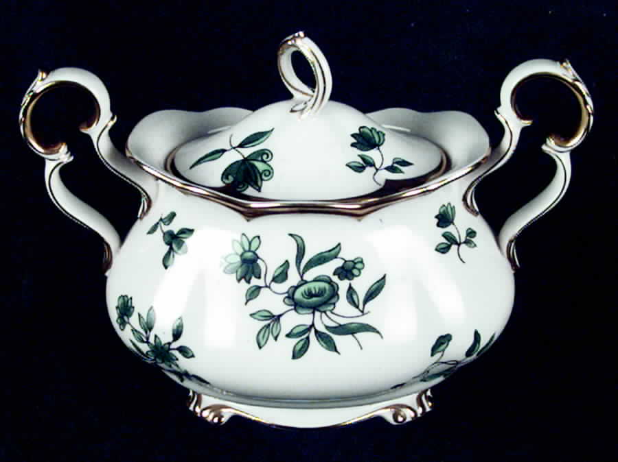 Greensleeves Green Sugar Bowl & Lid by Royal Albert-1