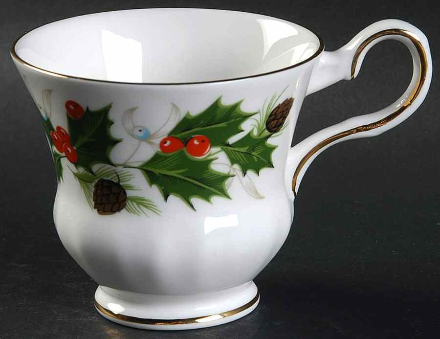 Noel (Holly Backstamp, Scalloped) Footed Demitasse Cup by Royal Grafton-1