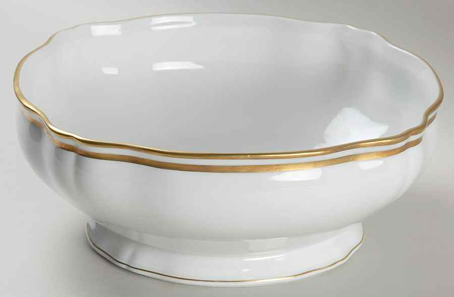 Marie Antoinette Gold on White 10" Large Salad Serving Bowl by Raynaud-1