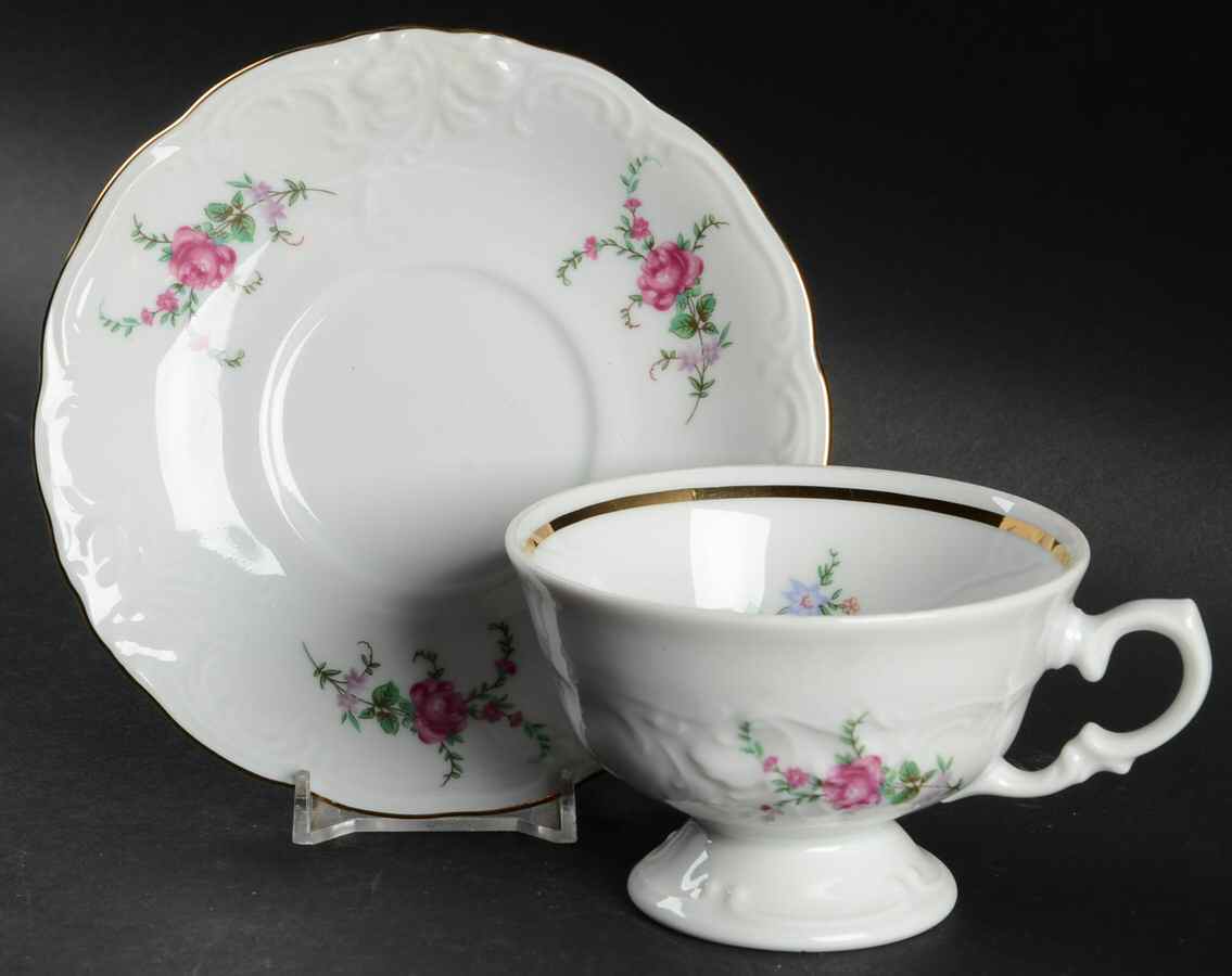 RKT3 Footed Cup & Saucer Set by Royal Kent (Poland)-1