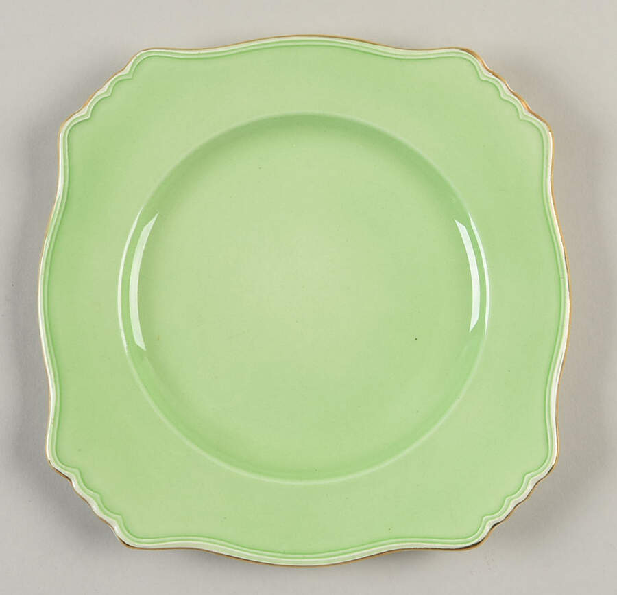 Pastel Ware Green (Molded Edge) Square Salad Plate by Royal Winton-1