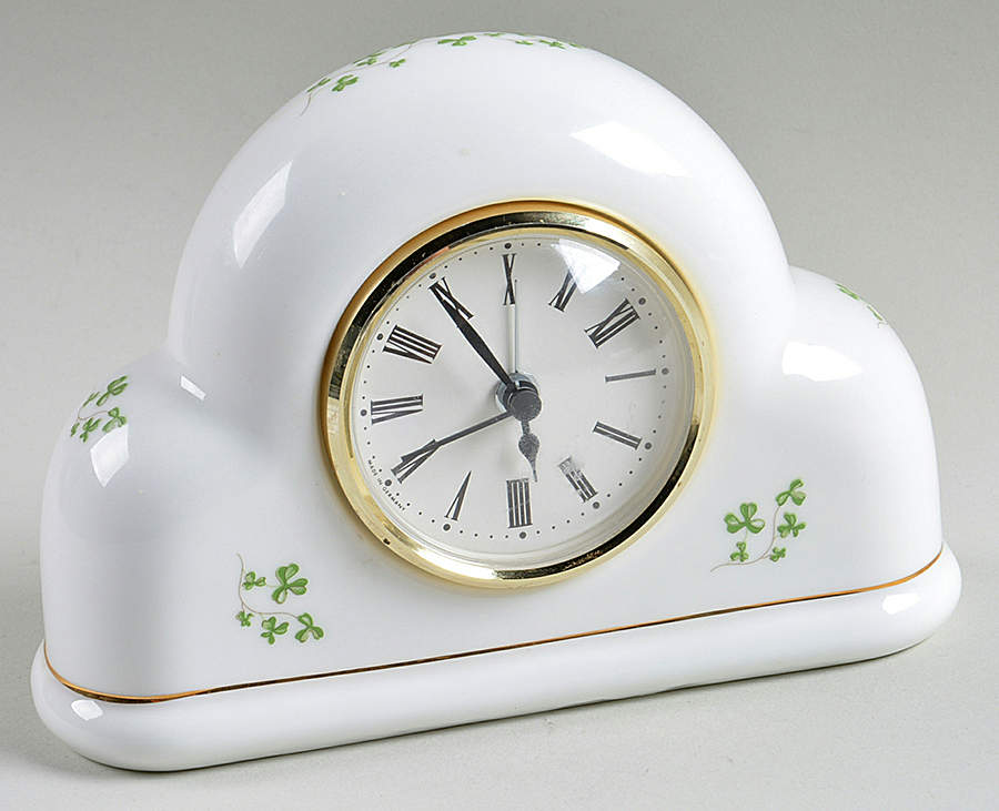 Trellis Shamrock Giftware Mantel Clock by Royal Tara-1