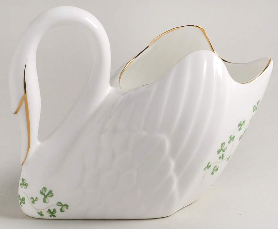 Trellis Shamrock Giftware Small Swan by Royal Tara-1