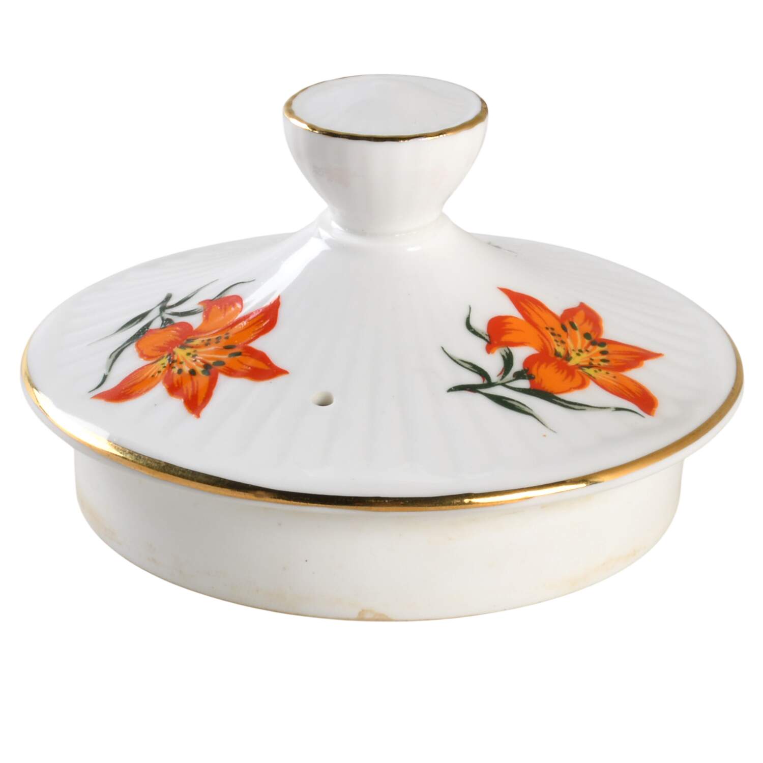Prairie Lily (Ribbed, Gold Trim) Lid for Teapot by Royal Windsor-1