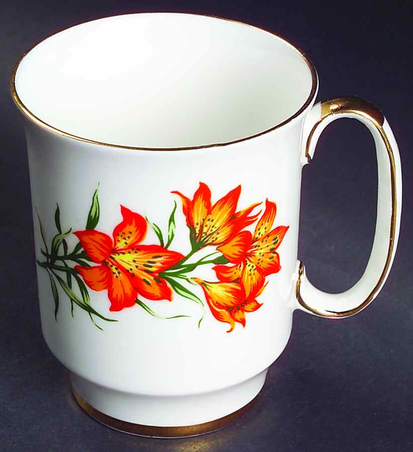 Prairie Lily (Ribbed, Gold Trim) Mug by Royal Windsor-1