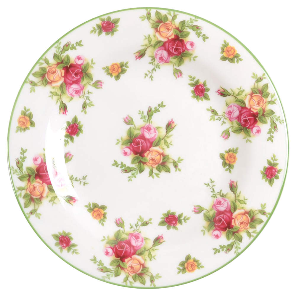 Old Country Roses White (Green Trim) Salad Plate by Royal Albert-1