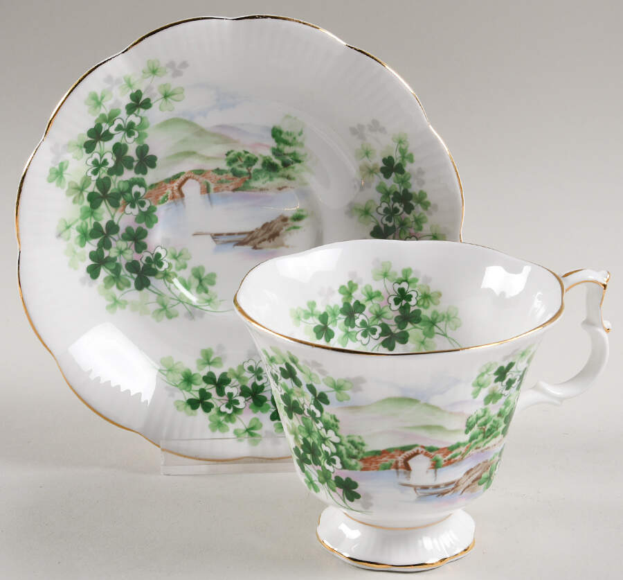 Emerald Isle Footed Cup & Saucer Set by Royal Albert-1