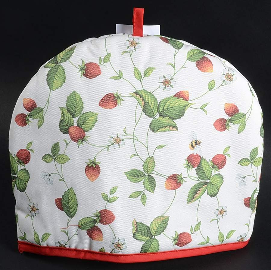 Alpine Strawberry Cloth Tea Cosy by Roy Kirkham-1