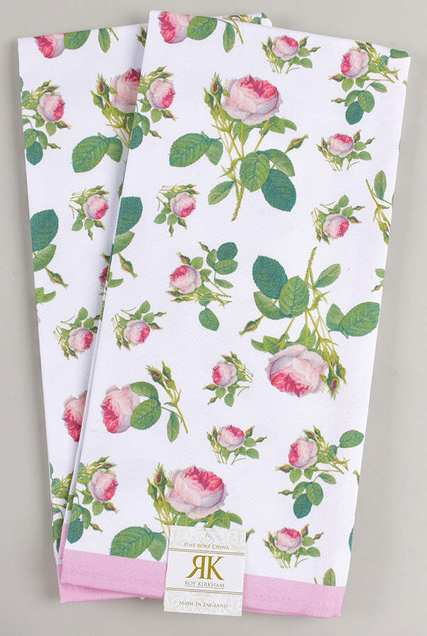 Redoute Roses (Set of 2) Tea Towels by Roy Kirkham-1