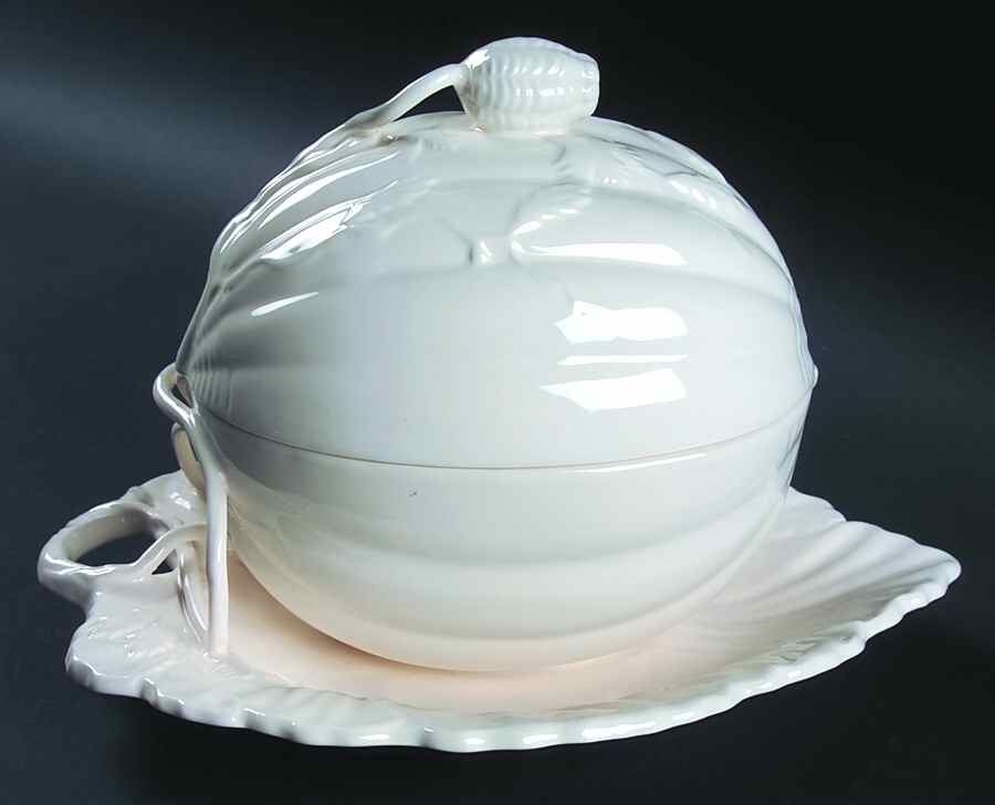 Originals Figural Tureen & Lid w/Attached Underplate by Royal Creamware-1