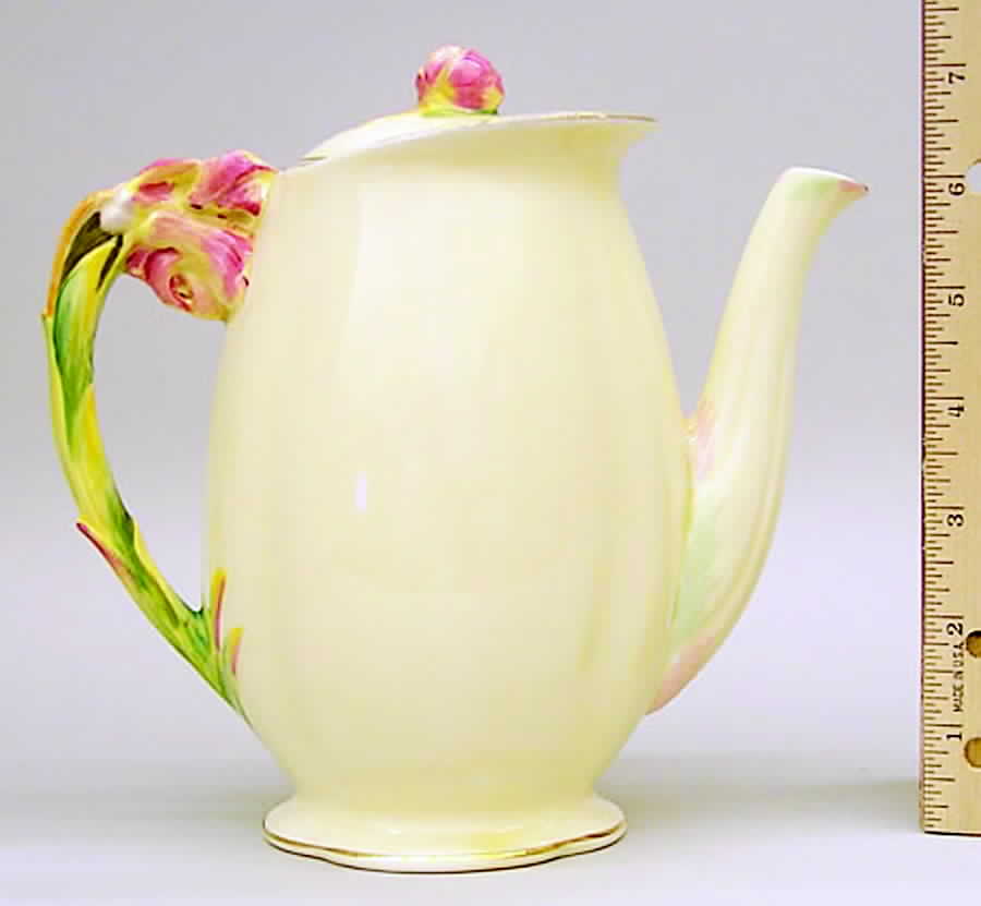 Tiger Lily Cream Coffee Pot & Lid by Royal Winton-1