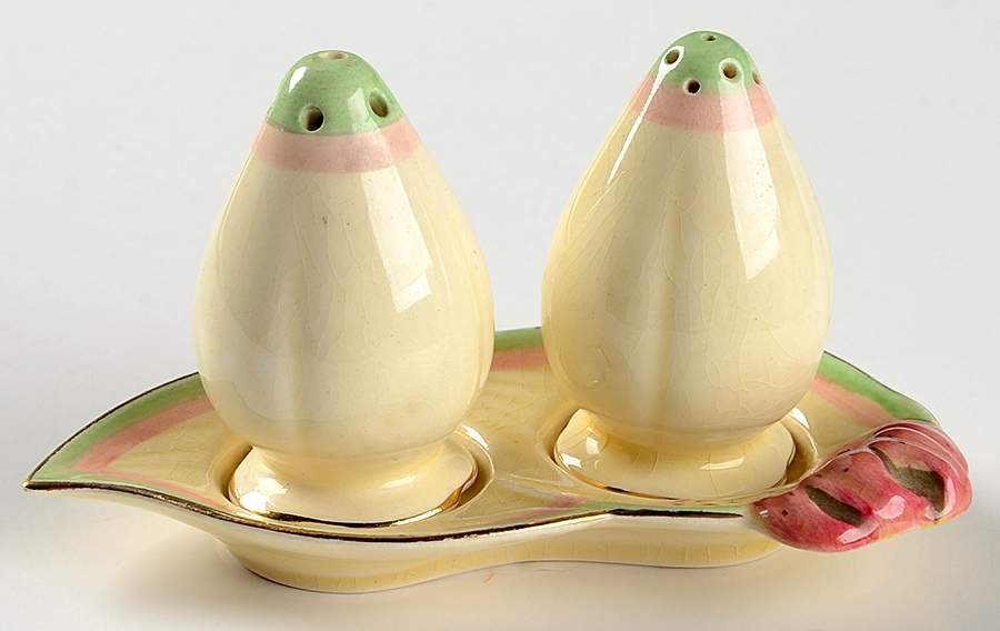 Tiger Lily Cream (3 Pc) Salt & Pepper Tray Set by Royal Winton-1