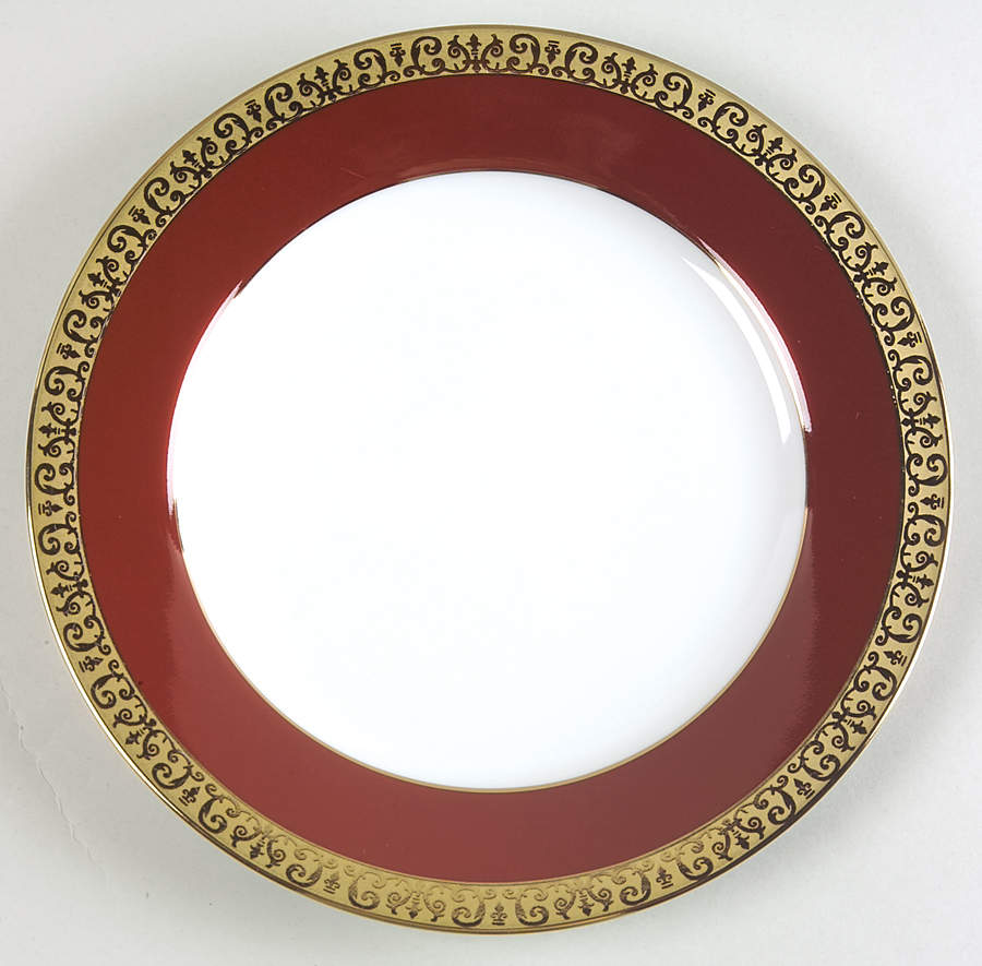 Gold Buffet Red Salad Plate by Royal Gallery-1