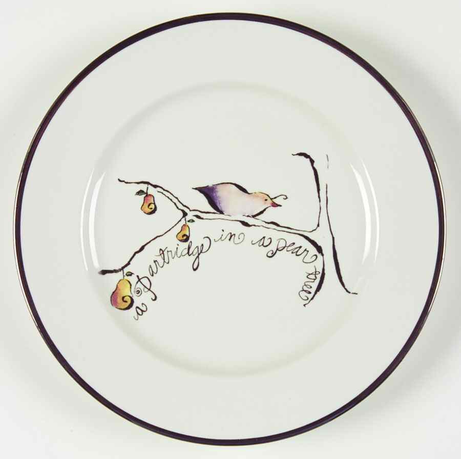 Twelve Days of Christmas (Gold Trim) Salad Plate by Rosanna-1