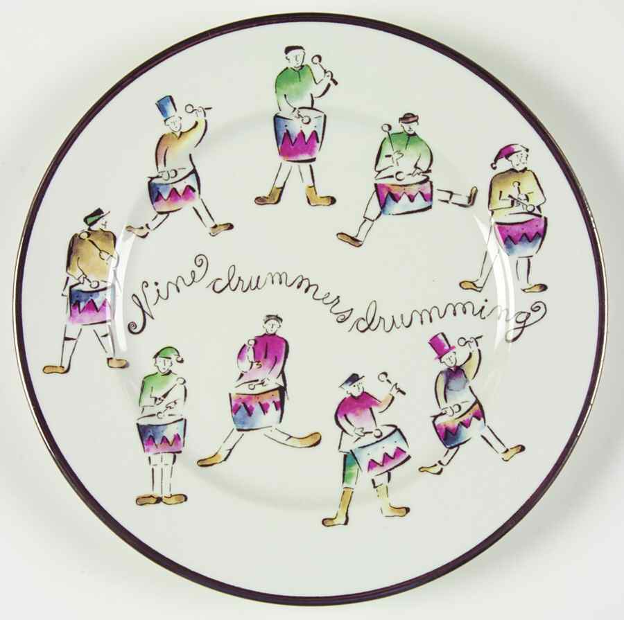 Twelve Days of Christmas (Gold Trim) Salad Plate by Rosanna-1