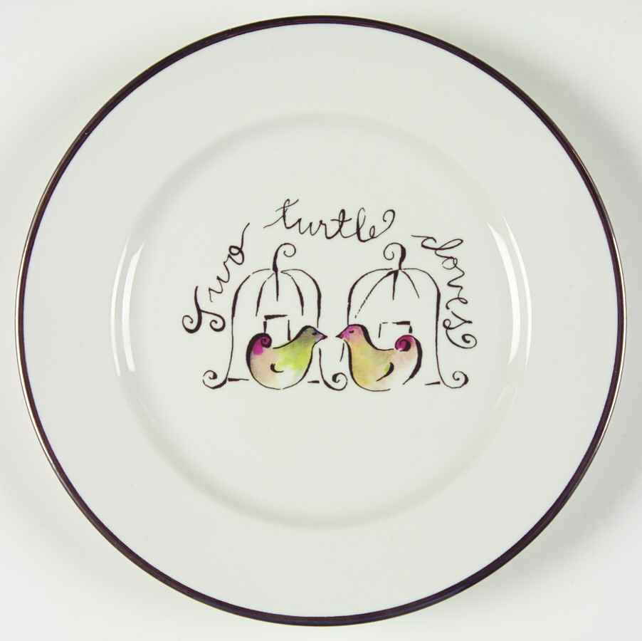 Twelve Days of Christmas (Gold Trim) Salad Plate by Rosanna-1