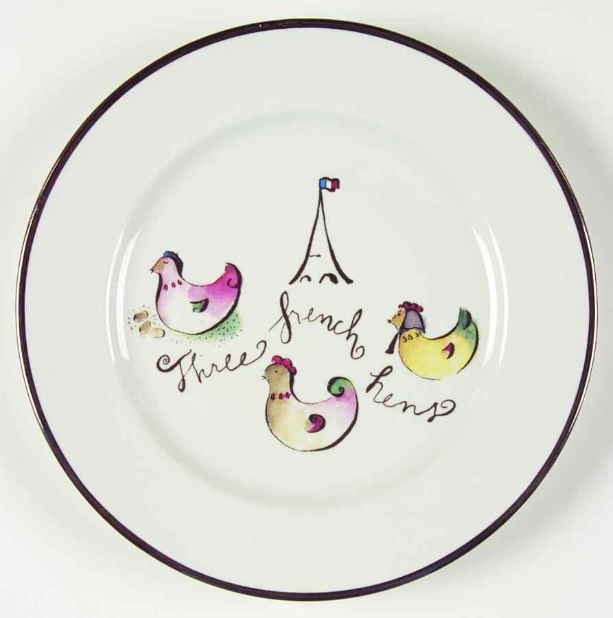 Twelve Days of Christmas (Gold Trim) Salad Plate by Rosanna-1