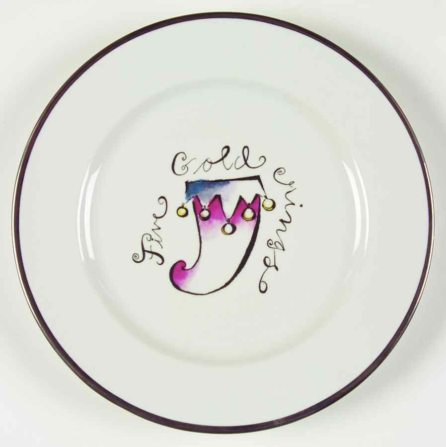 Twelve Days of Christmas (Gold Trim) Salad Plate by Rosanna-1