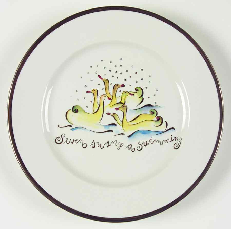 Twelve Days of Christmas (Gold Trim) Salad Plate by Rosanna-1