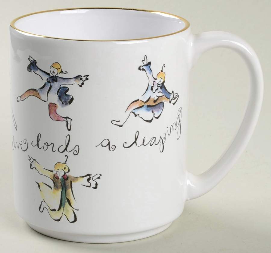 Twelve Days of Christmas (Gold Trim) Mug by Rosanna-1