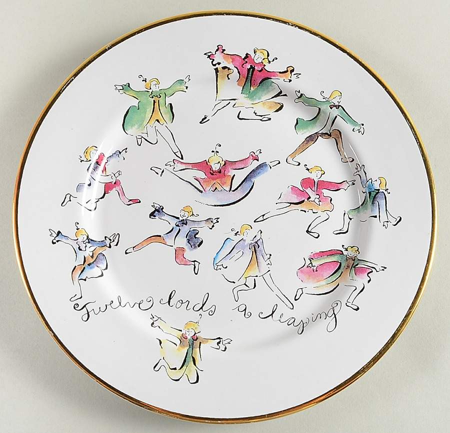 Twelve Days of Christmas (Gold Trim) Salad Plate by Rosanna-1