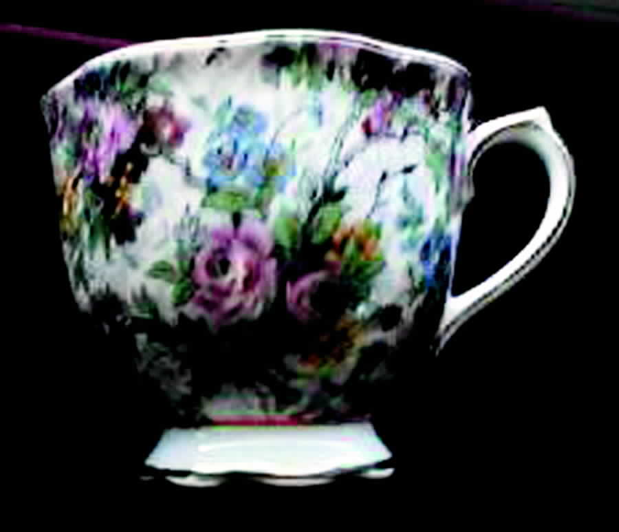 Rose Chintz (Crown China Backstamp) Footed Cup by Royal Albert-1