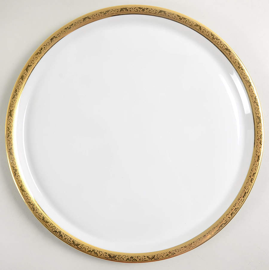 Ambassador Gold (White) 12" Chop Plate (Round Platter) by Raynaud-1