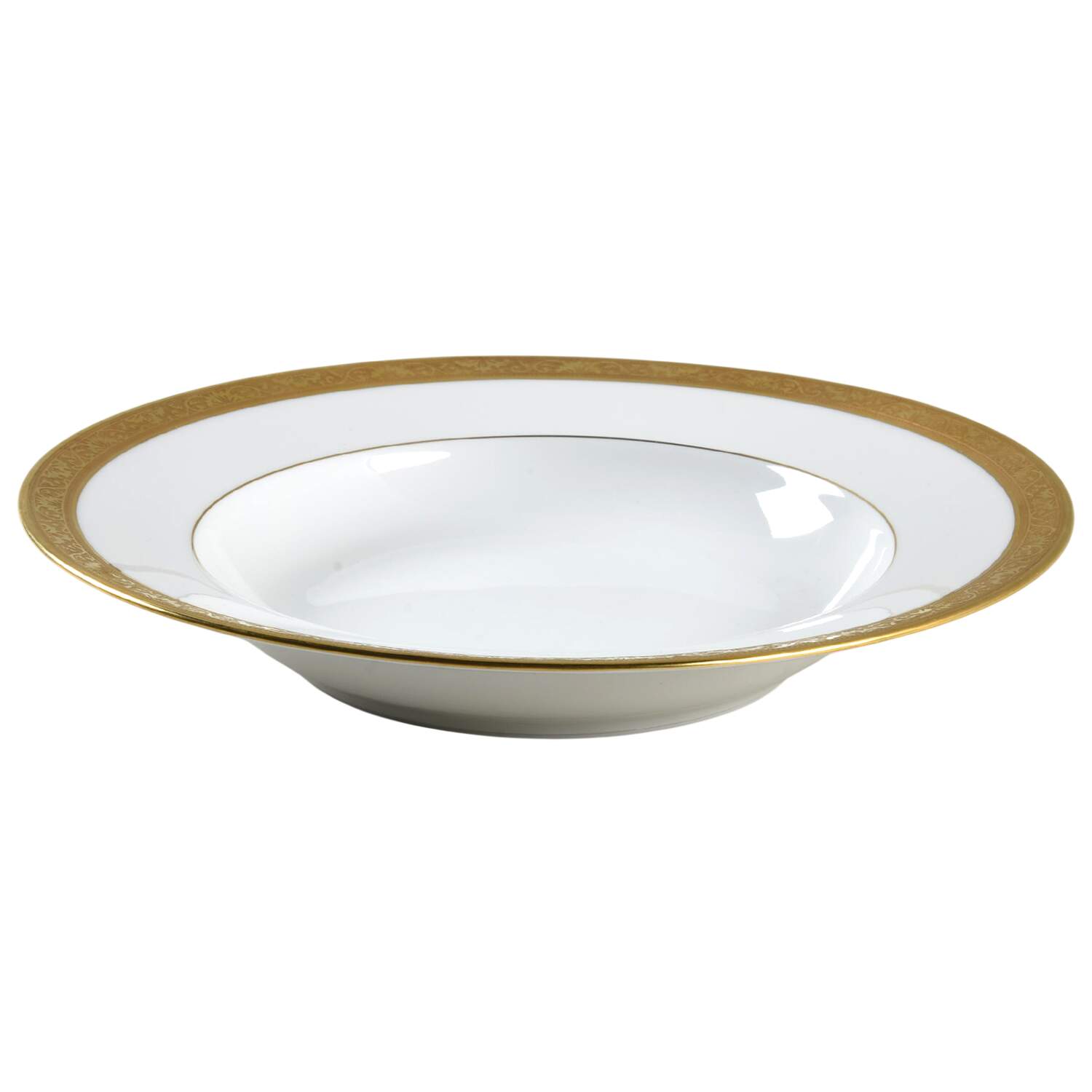 Ambassador Gold (White) Large Rim Soup Bowl by Raynaud-1