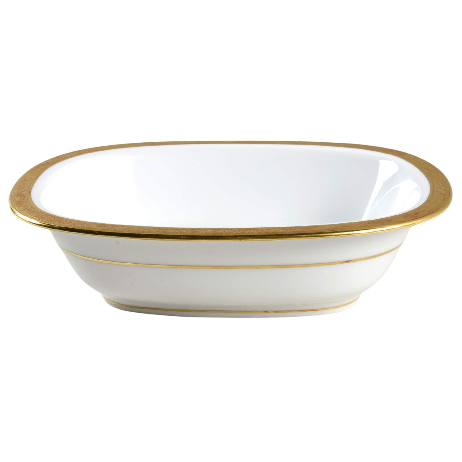 Ambassador Gold (White) 9" Oval Vegetable Bowl by Raynaud-1