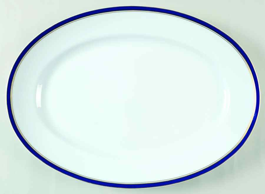 Diplomat Blue 16" Oval Serving Platter by Raynaud-1
