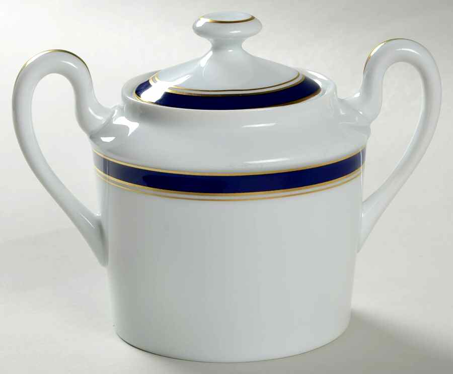 Diplomat Blue Sugar Bowl & Lid by Raynaud-1